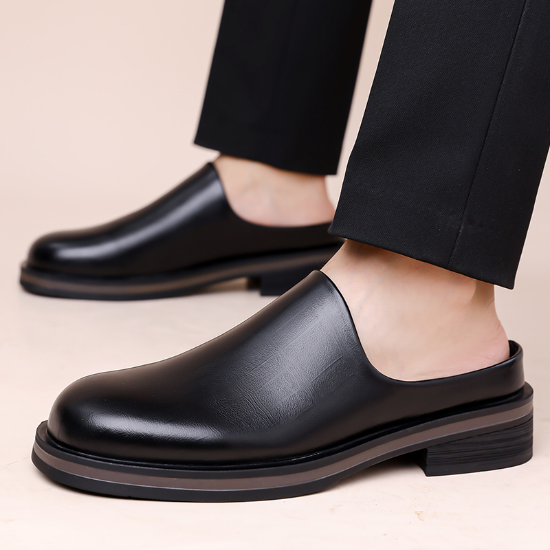 Flip Flop Leather Men - Men Slip-On Half Slippers, Thick Sole