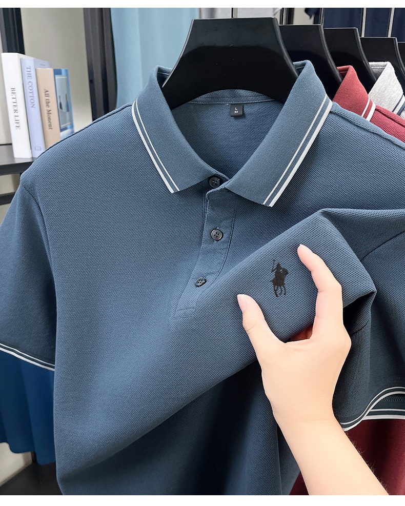 Summer Striped Collar Polo Shi - огляд і ціна Polo Shirt Pique