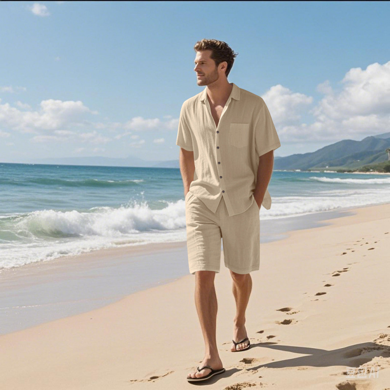 Men Linen Blend Camp Collar Sh - огляд і ціна Shirt Camp Collar