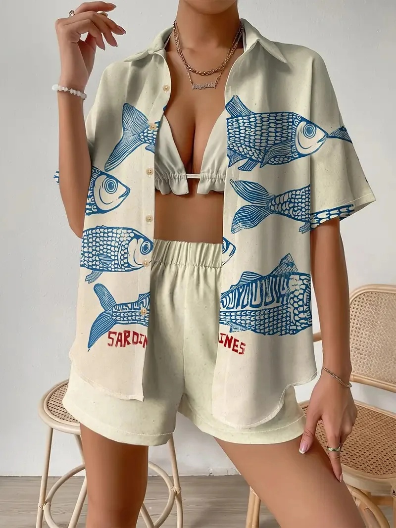 Fashion Print Beach Holiday 2- - огляд і ціна Shirt Camp Collar